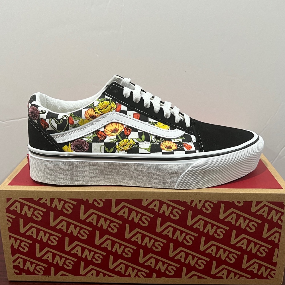 Vans Old Skool Platform, VN0A5KRGBML, Poppy Checkerboard